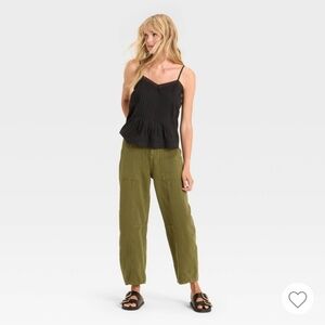 Olive Green Women's Barrel Pants